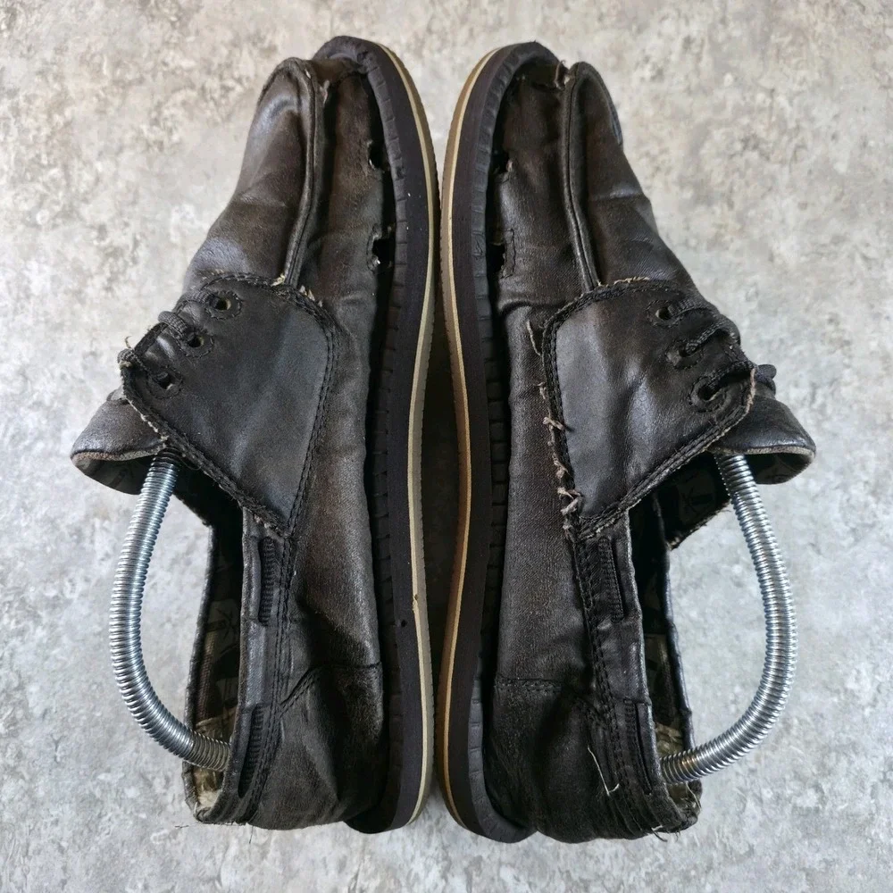 Sanuk Overboard Moc Toe Brown Leather Slip On Beach Shoes Men's 10